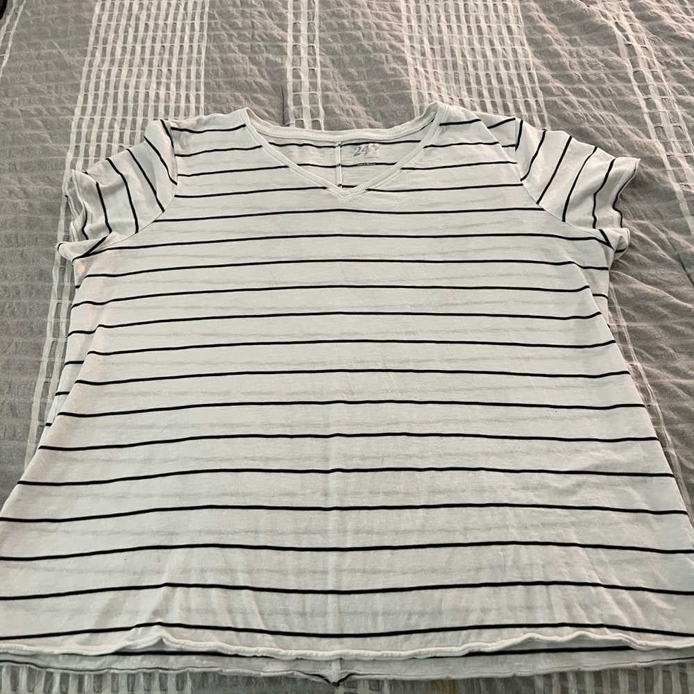 Maurices black and white striped tee